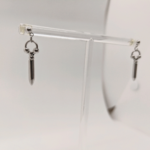 Sterling silver Bullet Earrings - Picture 4 of 4